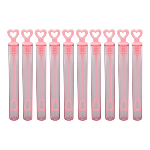 10 stk. Boblepistoler Pink Hjerteformet Transparent Holdbar Plast Bærbare Boblepinde til Fest Bryllup Ferie