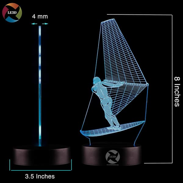 3D Optisk Illusions Natlampe - 7 LED Farveskiftende Lampe