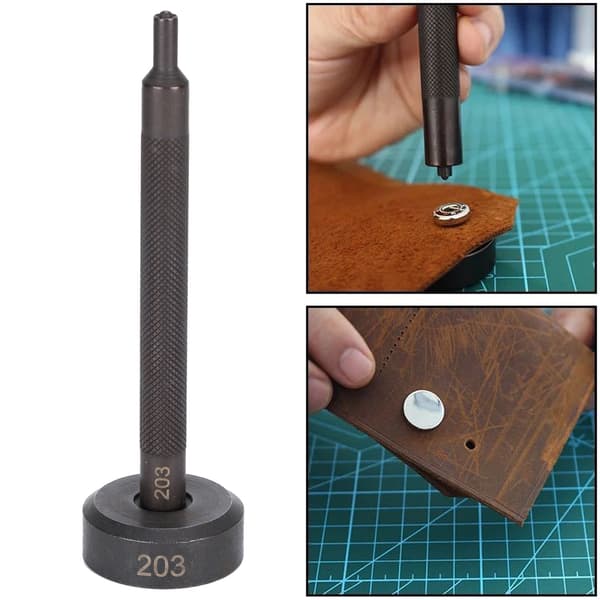 Rivet Knaphulsæt Stang Base Blok DIY Anti Slip Manuel Punch Snap Knap Montering Værktøjer