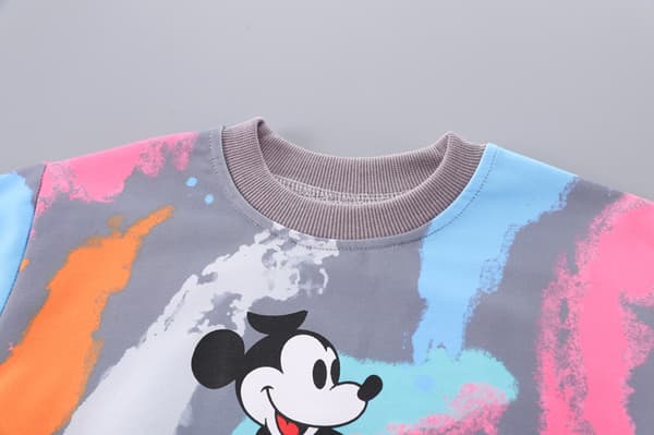 2024 Nye Mickey farvede toppe og bukser søde Sweatshirt Sæt til børn 120cm