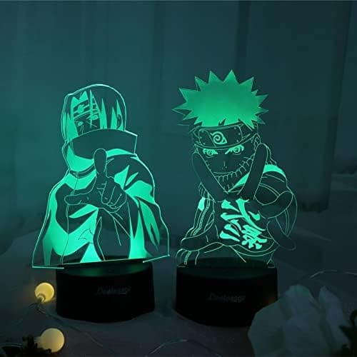 Nattlampe 3D Anime LED-lys 3D Visuell Illusjonslampe Berøring