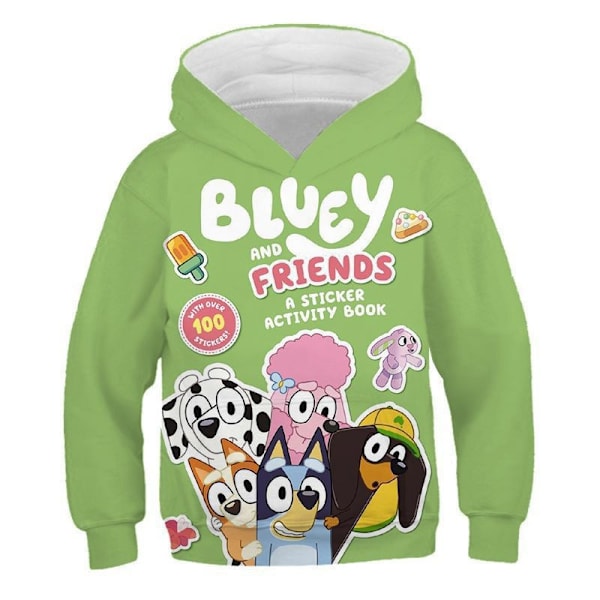 2024 Ny Blå Blå Blå Bingo Söt Pojkar Hoodie Realistisk 3D Tryckt Grafisk Huvtröja Flicka Green 4XL