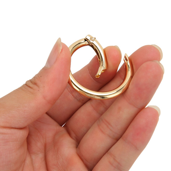 20 st fjäderöglor 1,57 tum diameter 0,2 tum tjock stark koppar säker stängning fjäderspännen för handväska smycken DIY Gold