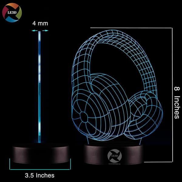 3D Optisk Illusions Natlampe - 7 LED Farveskiftende Lampe
