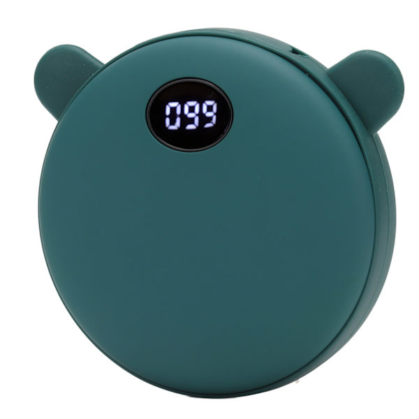 Ladattava kädenlämmitin, söpö karhu, 5200 mAh, 3 lämpötila-asetusta, taskukokoinen sähkökädenlämmitin puhelimeen, tablettiin, talvi, vihreät karhun korvat