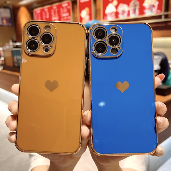 Kompatibel med iPhone 12 Pro Max Skal Kärlek Hjärta Plätering B