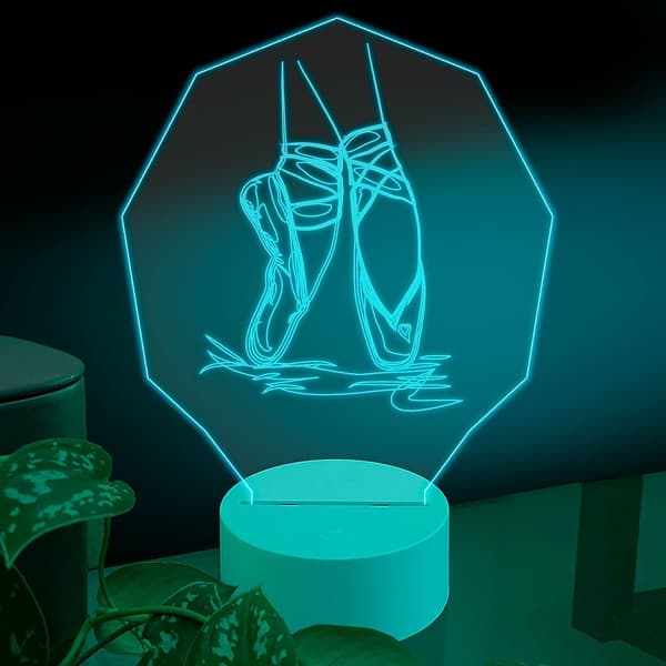 Dans 3D LED Bordlampe, Ballerinasko i Klassisk Bevegelse