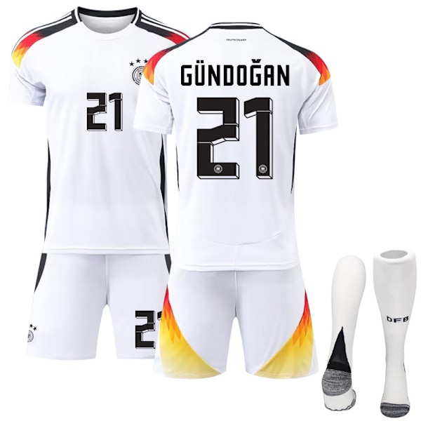 UEFA EM 2024 Tyskland hemmaplan Barnfotbollströja Nr.21 GUNDOGAN No.21 GUNDOGAN 28