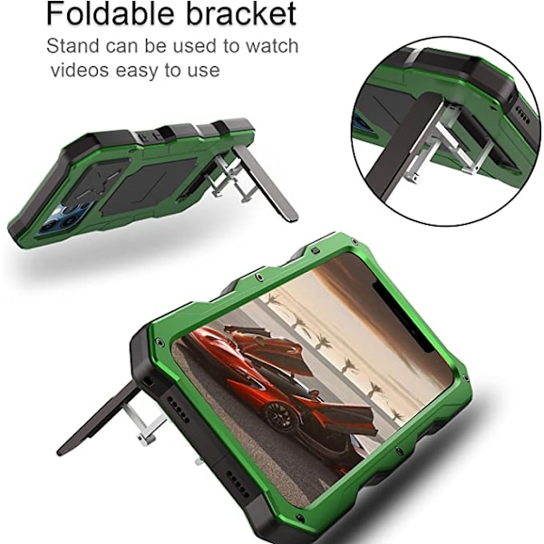 Kompatibel med iPhone 12 Pro max Vattentät Metallfodral,Bui