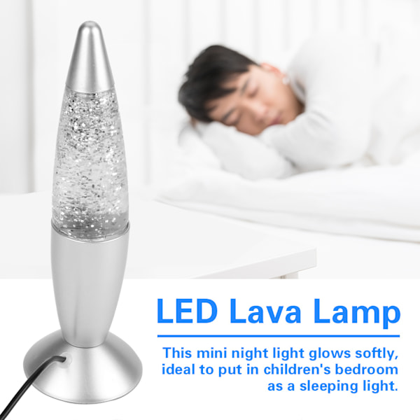 Lava Lampa LED Glitter Festljus Nattlampa Flerfärgad Färgväxlande