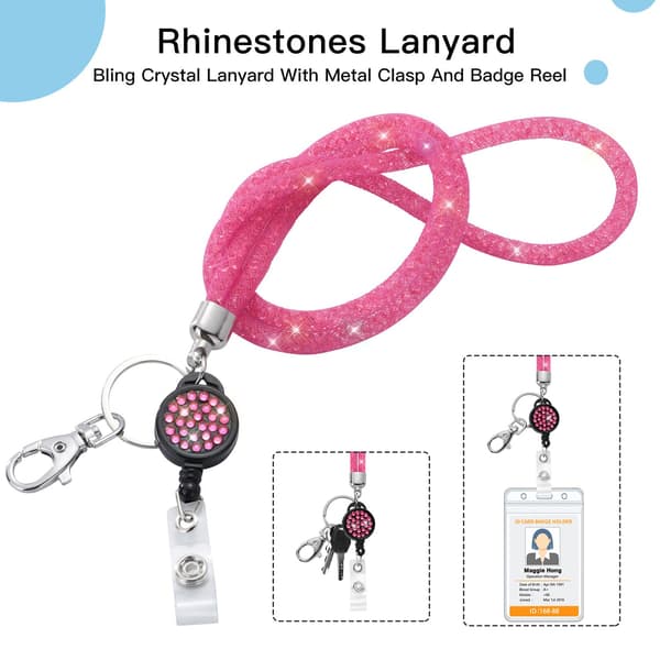 ID-kortssnodd med 32,9\" rem för ID-kort, rosa, 1-pack Pink