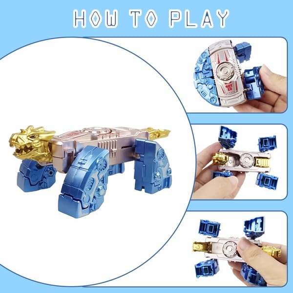 3 stk. transformerbare fidget spinner-leker - transformerbar dinosaur-spinner, stresslindrende sensoriske leker for barn og voksne, bursdagsgave B