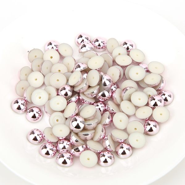 100 stk Halvsirkel Perleperler Nagler Kit for Klær Vesker DIY Dekorasjon Tilbehør (Lilla)