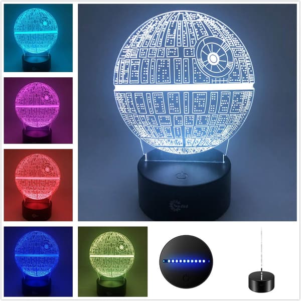3D Illusjon Flerfarget USB Sovende Nattlys Skrivebordslampe