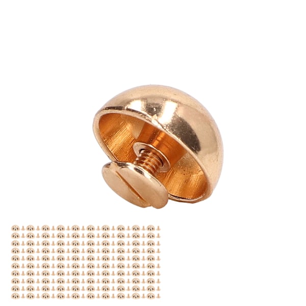 100 set svampnit nitar 12mm hög hårdhet rund huvud läder nitar för att dekorera punk kläder skor väskor husdjur krage guld