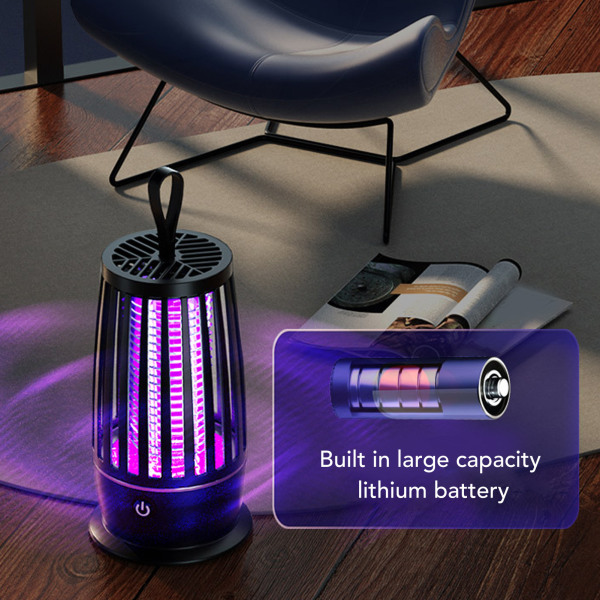 Elektrisk fluedræberlampe 110V 220V PP USB genopladelig lydløs fluelampe til indendørs og udendørs brug