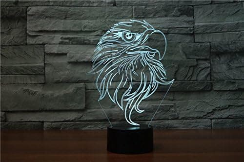 3D Ørneugle Natlampe Touch Bord Skrivebord Optisk Illusion L