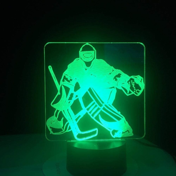3D Night Lights led för pojkar Flickor Barn Ishockey målvakt 3D