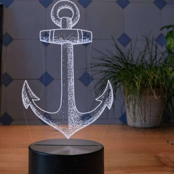 3D Anker Natlampe LED Touch Switch Dekor Bord Skrivebord Opti