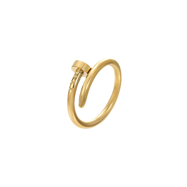 Nagelring 18K Gult Guld/Vitt Guld Ring Kärleksring För Kvinnor Födelsedag Julgåvor（Guld）