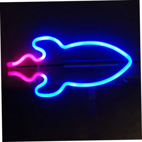Neon Lys Raket Neon Lys Skilt LED Blå