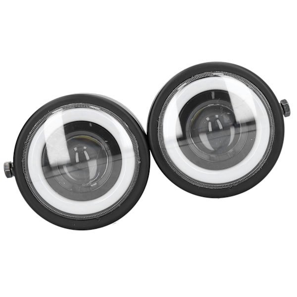 Universal LED Forlygte Dobbelt Lamper Runde Angel Eyes Høj Lav Stråle Retro DRL Blå Hvid Lys