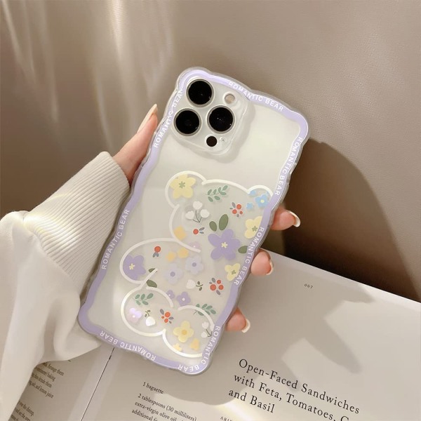 Kompatibel med iPhone 12mini Case Transparent Cute Floral