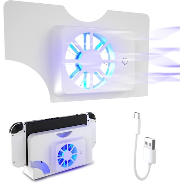 Switch OLED køleventilator, Switch OLED dock-ventilator, Switch OLED tilbehør - Hvid