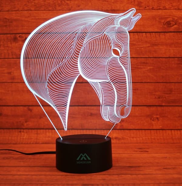 3D Hest Natlampe 7 Farve LED Touch Bordlamper Ener