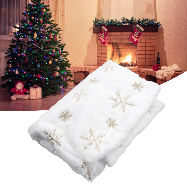 35,4 tommer juletreskjørt rund form Myk Komfortabel hvit juletrestativmatte for hjemmebutikk Golden