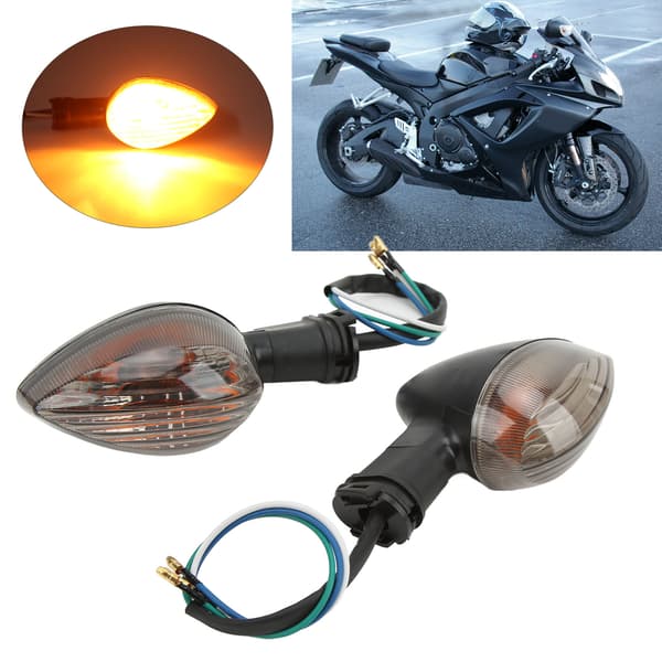 Par Blinklys Indikatorlys Foran Side 12V 6W Udskiftning til YZF R1 2009‑2014 Sort