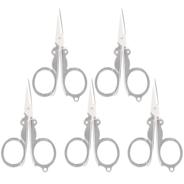 5PCs Scissors Paper&#8209;Cutting Tool Foldable Mini Student Supplies Portable Fishing Accessories