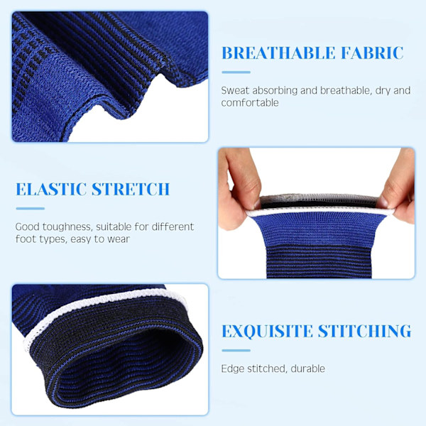 4 stycken/ 2 par barns ankelstöd kompressionsstrumpor för barn elastiska barn kompressionsstrumpor stickade ankelstöd stöd ankelstrumpa för jogging R Black Dark Blue 10-15 Years
