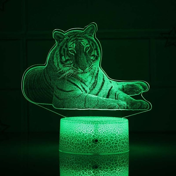 3D Løve Tiger Natlampe LED Touch Switch Dekor Bordlampe