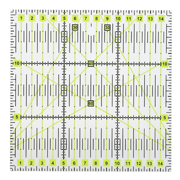 Akryl Quilters Lineal Dobbelt Fargede Rutenett Linjer Klar Merke Firkant Quilting Sy Lineal