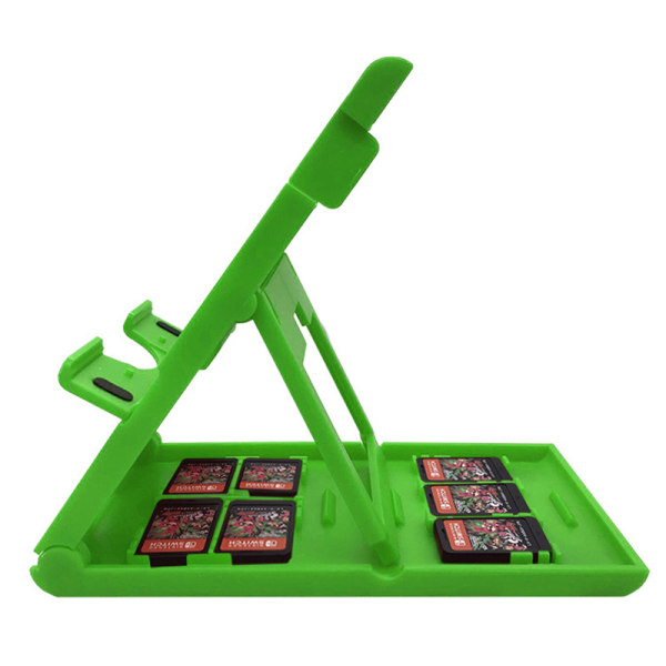 Bryterstativ for Nintendo med lagringsplasser for spillkort, justerbar, bærbar, sammenleggbar montering kompatibel med Nintendo Switch/Switch Lite/Switch OLED
