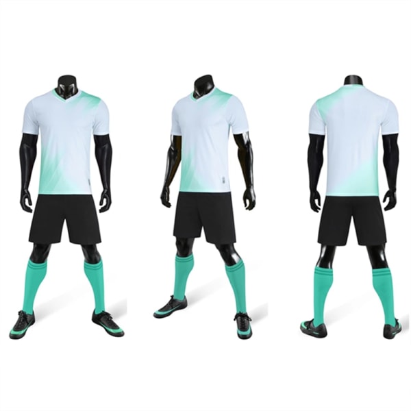 Andningsbara fotbollströjor för män och barn, träningsdräkter, löpset, snabbtorkande joggingkläder, fotbollssportkläder Blue XS