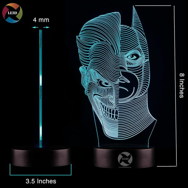 3D Optisk Illusjon Nattlys - 7 LED Fargeskiftende Lampe