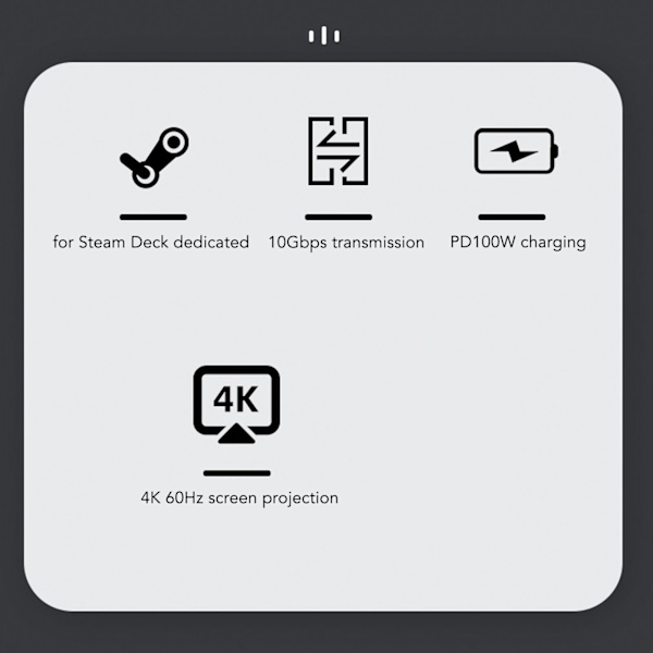 USB C 3.1 -urosliitin naarasliittimeen PD100W -pikalatauskaapeli 10 Gbps 4K 60 Hz:n taajuudella USB C -latauskaapeli Steam Deck -pelikonsoleille 25 cm/9,8 tuumaa