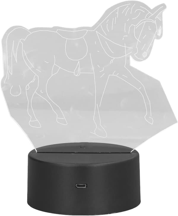 Natlampe, Hesteform 3D-lys 7 Farvejustering LED Nig