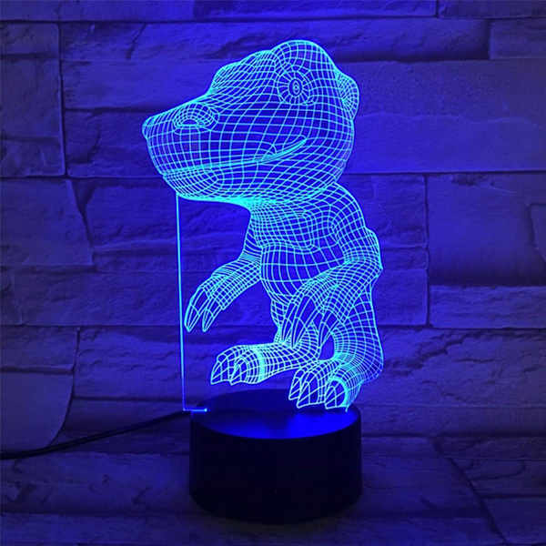 Digimon Agumon 3D LED Visuell Nattlampa 7/16 Färger Ändras