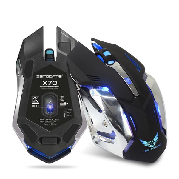 Spelmus, ergonomisk design 2.4G trådlös mo