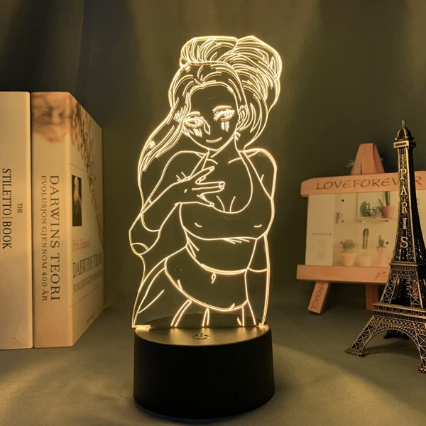 3D LED-lampa 3D nattlampa Momo Yaoyorozu LED nattlampa An