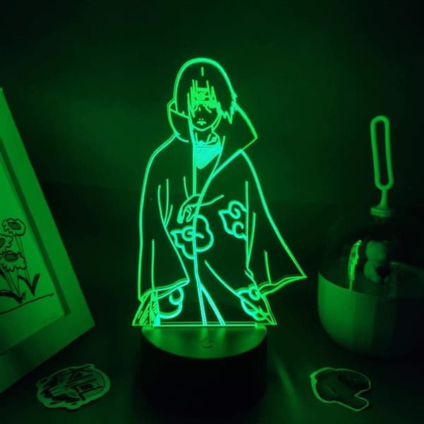 Naruto Kakashi Uchiha Sasuke 3D Illusjon Nattlys Lampe Sm