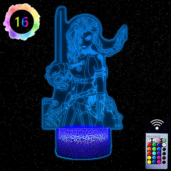 Jinx Arcane nattlampor för flickors sovrum, 3D Illusion Night