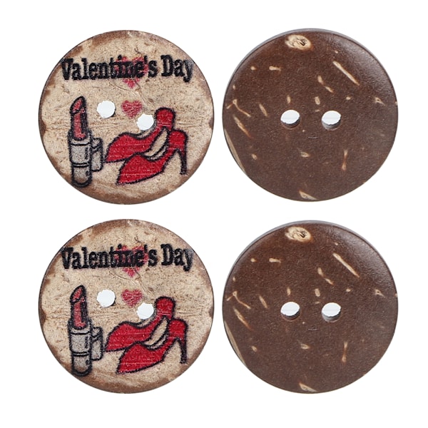 100 stk. runde malede knapper af kokosnøddeskal DIY syhåndværk 2 huller knapper 20mm farve 2
