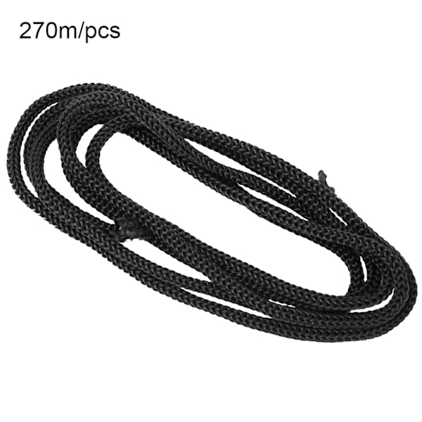 270m/kpl 3mm polypropeeniköysi punottu PP-naru kiristysnauha DIY-tunnistekorttilanyard (musta)