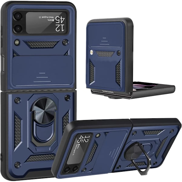 Kompatibel med Samsung Galaxy Z Flip 3 Fodral, [Militär Gra