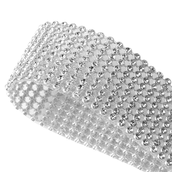 3mm DIY 10 rader imitert diamant mesh wrap rull krystall rhinestones bånd dekor (#03)