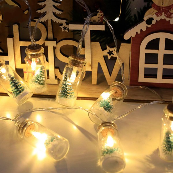 Julgransljus 20 LED Önskeflaska Ljusslinga Krist